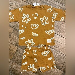 Zara Kids Mustard Floral Set